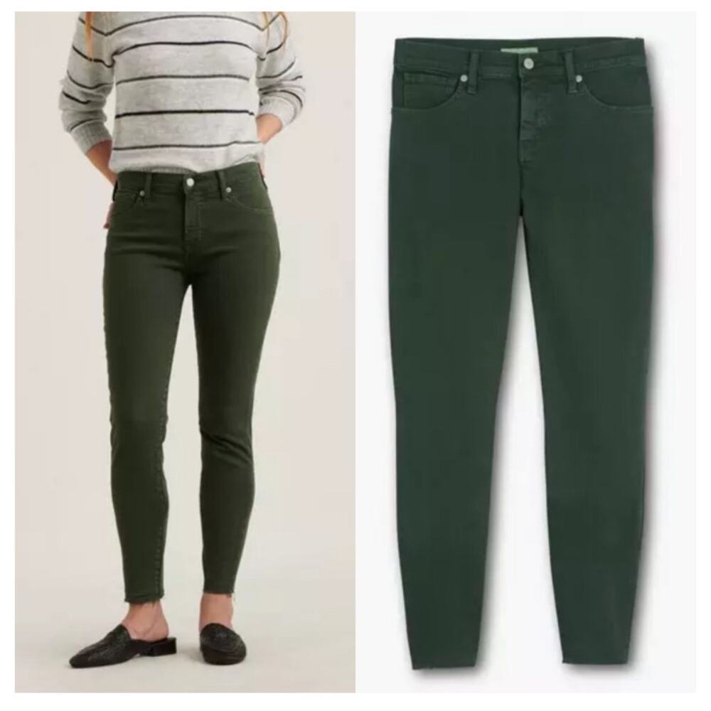 Lucky Brand Olive Green Mid Rise Ava Crop Jeans Women’s Size 4 / 27 Frayed Hem